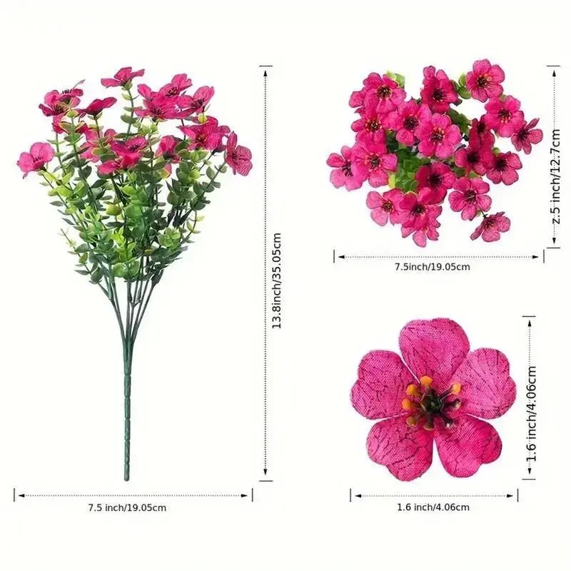 Vibrant 6-Color UV Resistant Artificial Flower Set - Perfect for Home, Garden, Parties & Weddings (6/12 Pcs)
