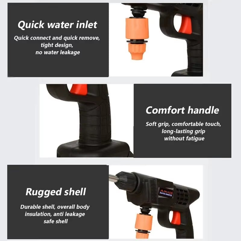 High-Pressure 60BAR Wireless Car Wash Water Gun 