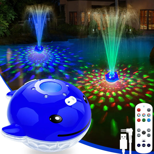 LED Pool Fountain Light Show – Remote-Control Dolphin Sprayer for Above & Inground Pools