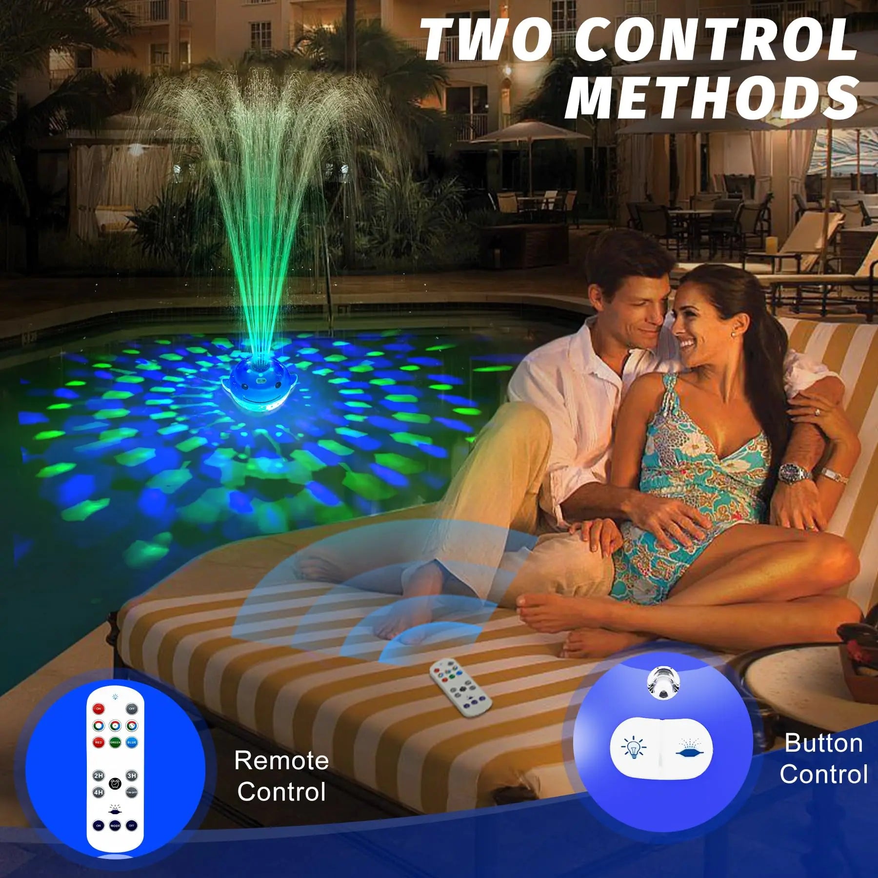LED Pool Fountain Light Show – Remote-Control Dolphin Sprayer for Above & Inground Pools
