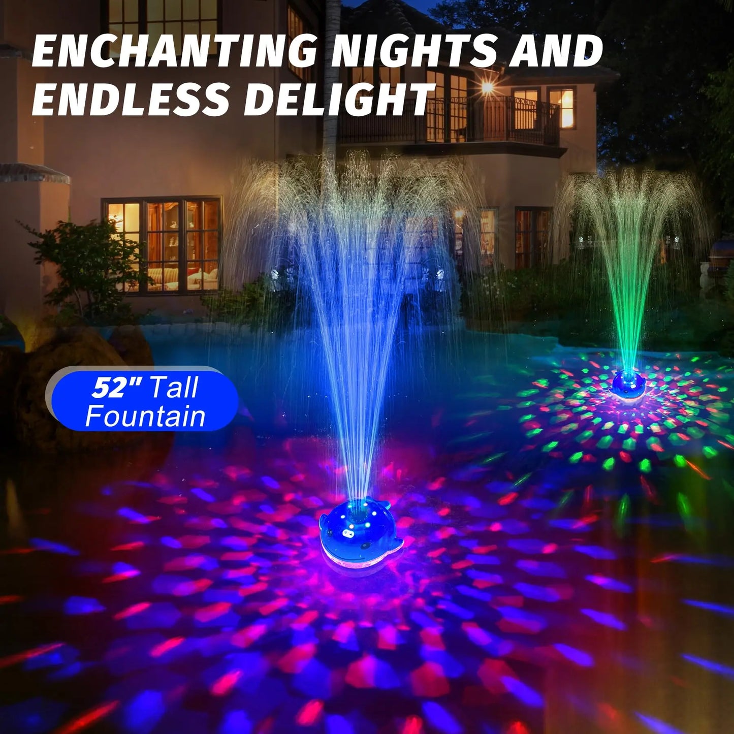 LED Pool Fountain Light Show – Remote-Control Dolphin Sprayer for Above & Inground Pools