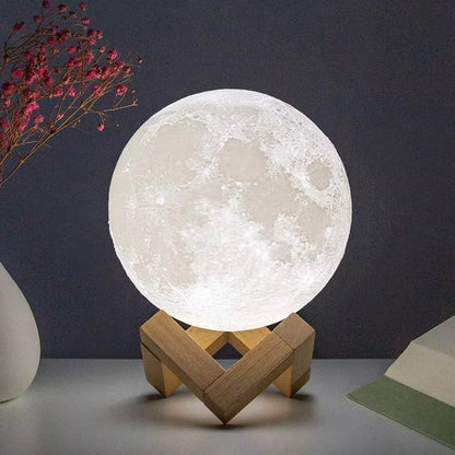 Magical 8Cm Moon Lamp - Portable LED Night Light with Stand, Ideal Starry Decor for Bedrooms and Perfect Gift for Kids