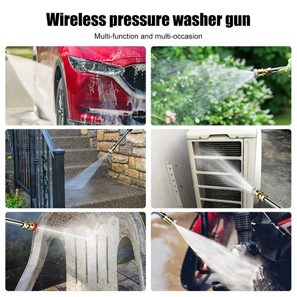 High-Pressure 60BAR Wireless Car Wash Water Gun 