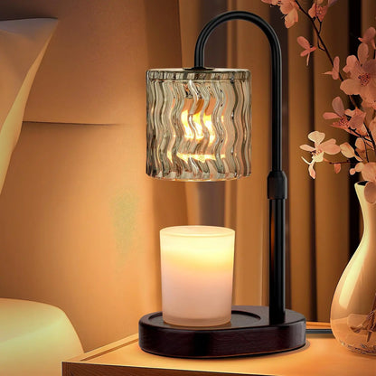 Versatile Adjustable Electric Candle Warmer with Timer - Flameless Aromatherapy Wax Melter & Stylish Home Decor Lamp
