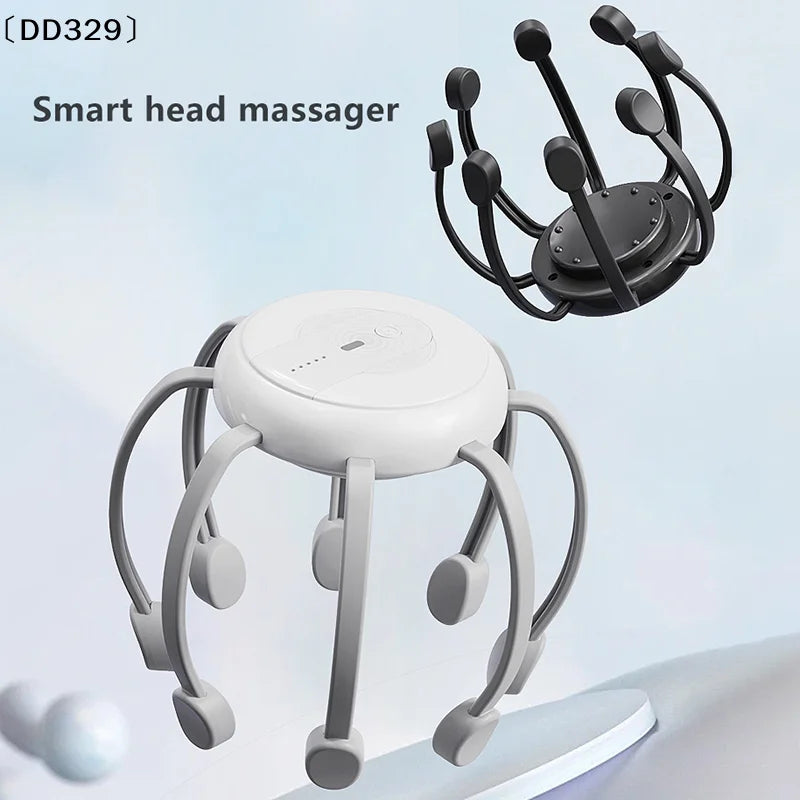 Electric Octopus Claw Head Massager 4 Modes Vibration Scalp Massage Therapeutic Head Scratcher Relief Head Fatigue Sleep〔Dd329〕