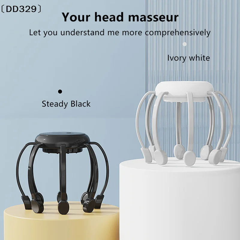 Electric Octopus Claw Head Massager 4 Modes Vibration Scalp Massage Therapeutic Head Scratcher Relief Head Fatigue Sleep〔Dd329〕