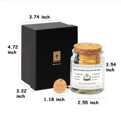 Uplifting Bible Verses Jar - Inspirational Scripture Cards for Prayer & Emotions - Ideal Christian Gifts for Everyone