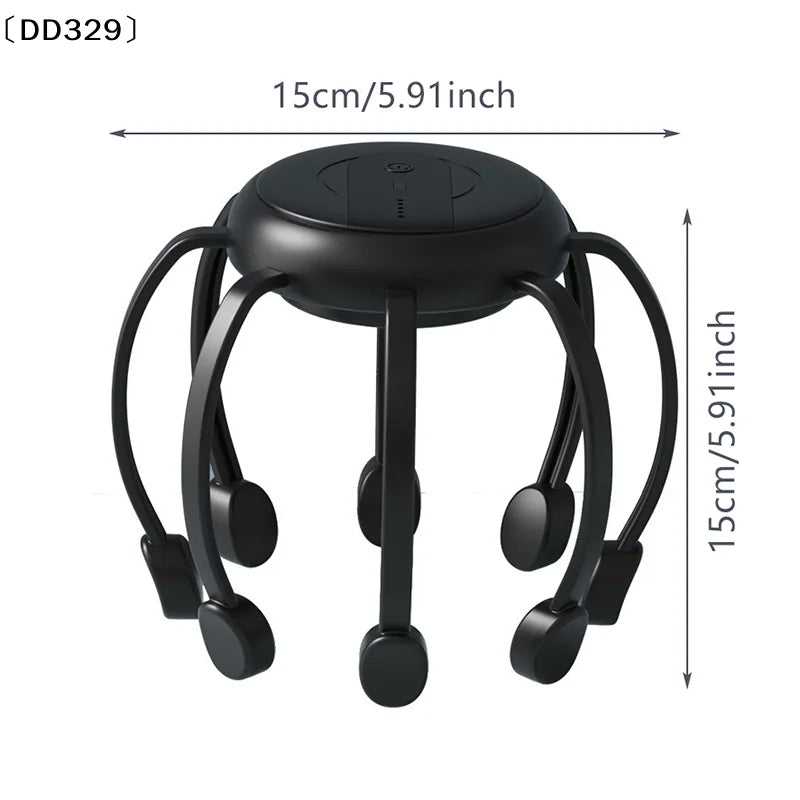 Electric Octopus Claw Head Massager 4 Modes Vibration Scalp Massage Therapeutic Head Scratcher Relief Head Fatigue Sleep〔Dd329〕