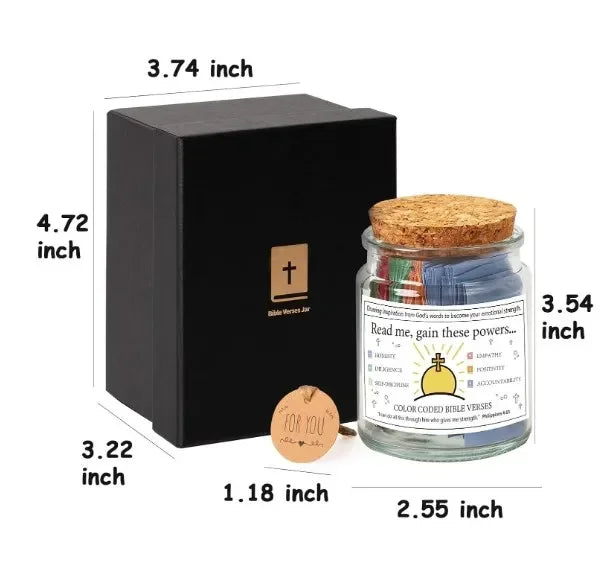 Uplifting Bible Verses Jar - Inspirational Scripture Cards for Prayer & Emotions - Ideal Christian Gifts for Everyone