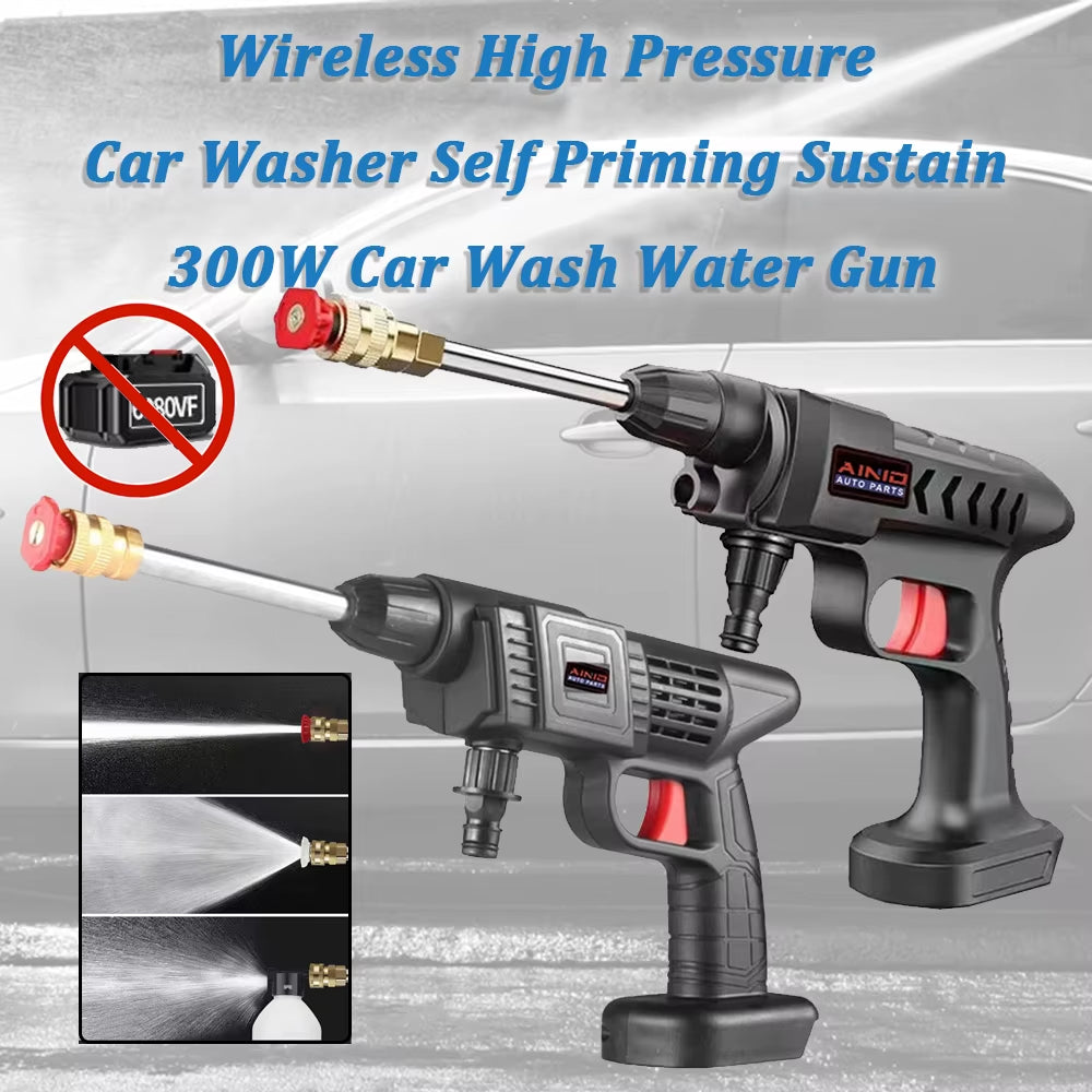 High-Pressure 60BAR Wireless Car Wash Water Gun 